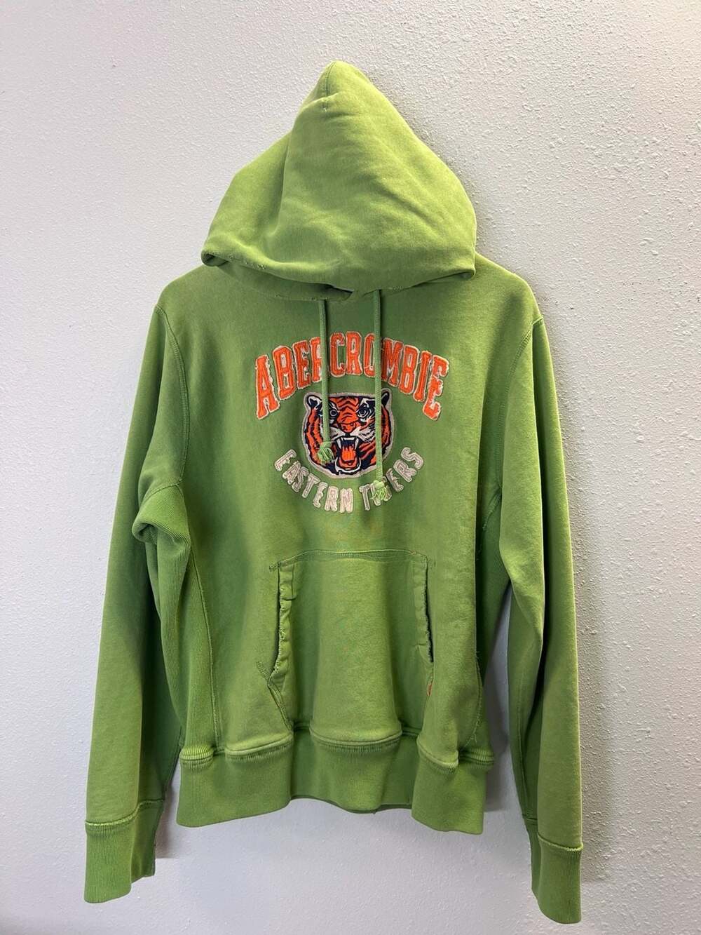 Vintage 2000s Abercrombie Fitch Eastern Tigers Hoodie XL Lime Green Y2K 0567